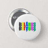 Happy Belarus - farbenfrohe Briefe Button (Vorne & Hinten)