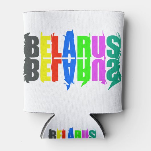 Happy Belarus - farbenfrohe Briefe Dosenkühler (Vorderseite)