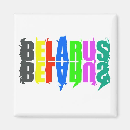 Happy Belarus - farbenfrohe Briefe Magnet (Vorne)