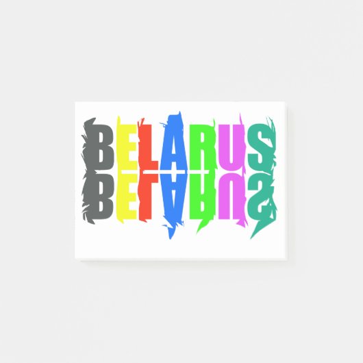Happy Belarus - farbenfrohe Briefe Post-it Klebezettel (Vorderseite)