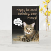 Happy Belated Birthday (anpassbar) Karte (Gelbe Blume)