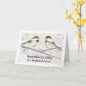 Happy Belated Birthday Friend, Sweet Chickadees Karte (Gelbe Blume)