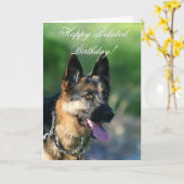 Happy Belated Birthday German Shepherd card Karte (Gelbe Blume)