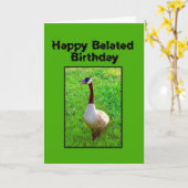Happy Belated Birthday Honking Goose Karte (Gelbe Blume)