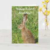 Happy Belated Birthday Jack Rabbit Grußkarte Karte (Gelbe Blume)