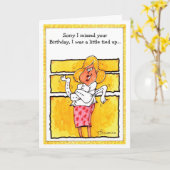 Happy Belated Birthday, Size: Standard (5" x 7") Karte (Gelbe Blume)