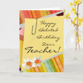 Happy belated birthday teacher karte (Gelbe Blume)