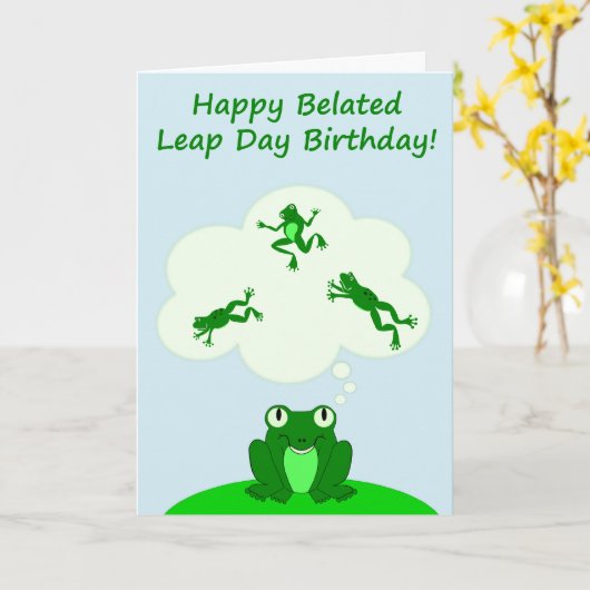 Happy Belated Leap Day Geburtstag! Karte (Gelbe Blume)