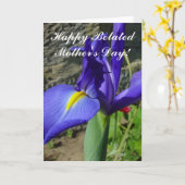 Happy Belated Mother's Day Lila Iris card Karte (Gelbe Blume)