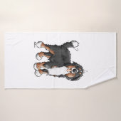 Happy Bernese Mountain Hund - Comic - Hunde - Cart Badehandtuch (Badehandtuch)