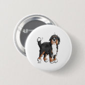 Happy Bernese Mountain Hund - Comic - Hunde - Cart Button (Vorne & Hinten)