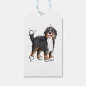 Happy Bernese Mountain Hund - Comic - Hunde - Cart Geschenkanhänger (Vorderseite)