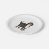 Happy Bernese Mountain Hund - Comic - Hunde - Cart Pappteller (Schrägansicht)