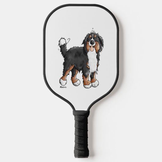 Happy Bernese Mountain Hund - Comic - Hunde - Cart Pickleball Schläger (Vorderseite)