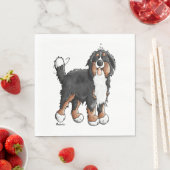 Happy Bernese Mountain Hund - Comic - Hunde - Cart Serviette (Beispiel)