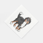 Happy Bernese Mountain Hund - Comic - Hunde - Cart Serviette (Ecke)