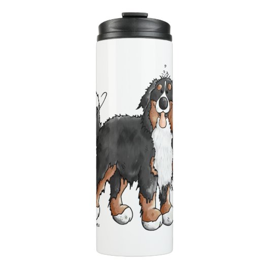 Happy Bernese Mountain Hund - Comic - Hunde - Cart Thermosbecher (Vorderseite)