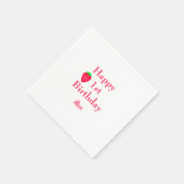Happy Berry First Strawberry 1. Geburtstag 2024 Serviette (Ecke)