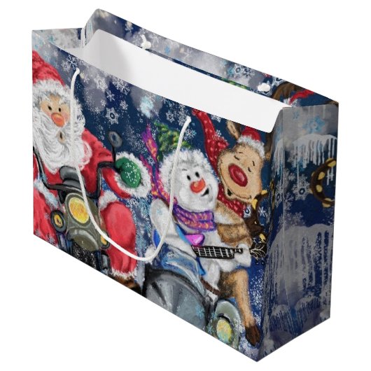Happy Best Friends Weihnachtsgeschenktasche Große Geschenktüte (Vorderseite Schrägansicht)