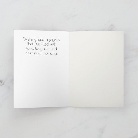 Happy Bhai Duj Feiertagskarte (Innenseite)