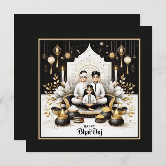 Happy Bhai Duj Karte (Vorne/Hinten)