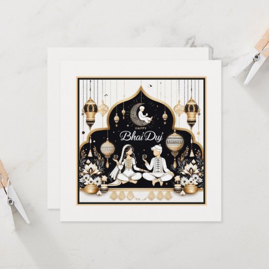 Happy Bhai Duj Karte (Vorderseite/Rückseite Beispiel)