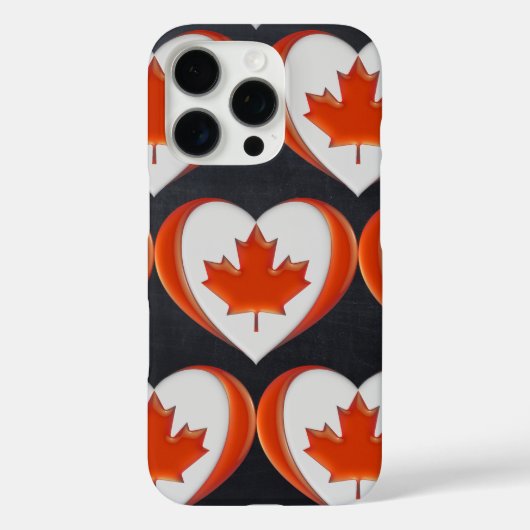 Happy BI Liebe Canada Heart Flag Maple Leaf Nicht Case-Mate iPhone Hülle (Rückseite)