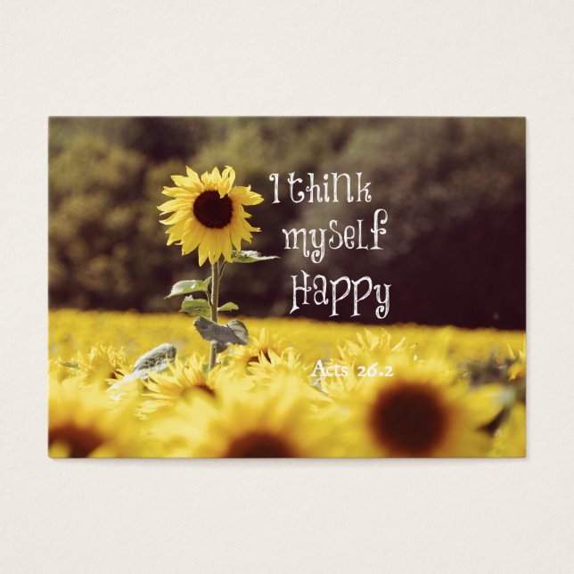 Happy Bible Verse mit Sonnenblumen (Vorderseite)