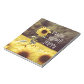 Happy Bible Verse mit Sonnenblumen Notizblock (Rotiert)