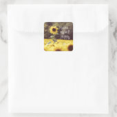 Happy Bible Verse mit Sonnenblumen Quadratischer Aufkleber (Tasche)