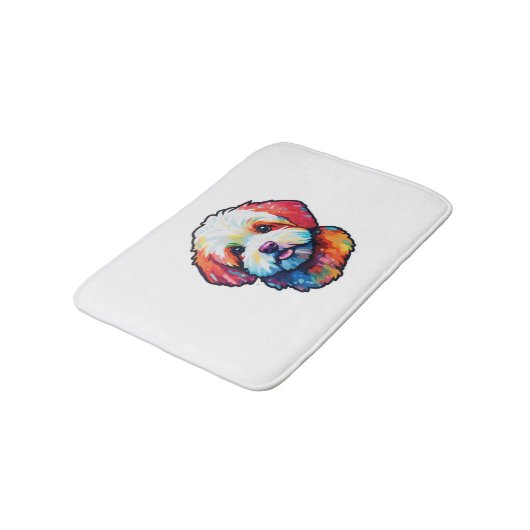 Happy Bichon fries Badematte (Schrägansicht)