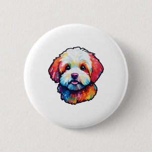 Happy Bichon fries Button