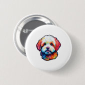 Happy Bichon fries Button (Vorne & Hinten)