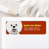Happy Bichon Frise Hund Rückgabeadresse Etikett (Insitu)
