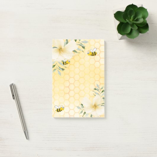 Happy bies honeycomb muster tropen florals post-it klebezettel (Büro)