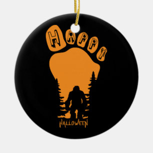 Happy Big Foot Halloween Keramik Ornament