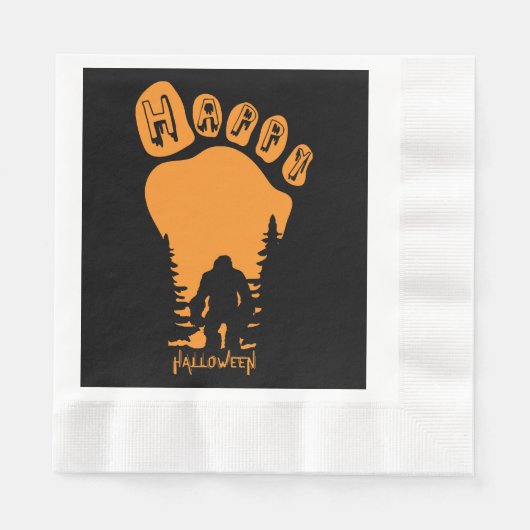 Happy Big Foot Halloween Serviette (Vorderseite)