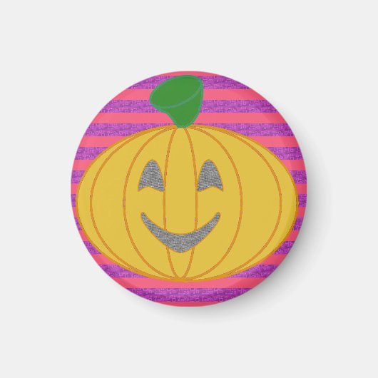 Happy Big Modern Orange Cheerful Pumpkin  Magnet (Vorne)