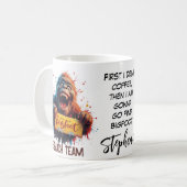 Happy Bigfoot Sasquatch Mugshot Search Team Kaffeetasse (Vorderseite Links)