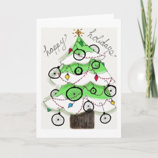 Happy Bike Holidays Feiertagskarte (Vorderseite)