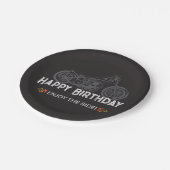 Happy Biker Birthday Motorrad Rider Pappteller (Schrägansicht)