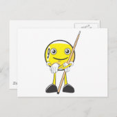 Happy Billiard Nine Ball Player Postkarte (Vorne/Hinten)