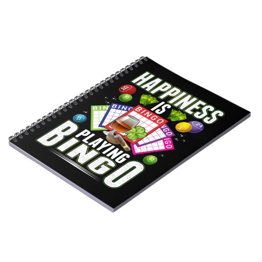 Happy Bingo Player Men Funny Bingo Notizblock (Linke Seite)