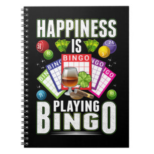 Happy Bingo Player Men Funny Bingo Notizblock