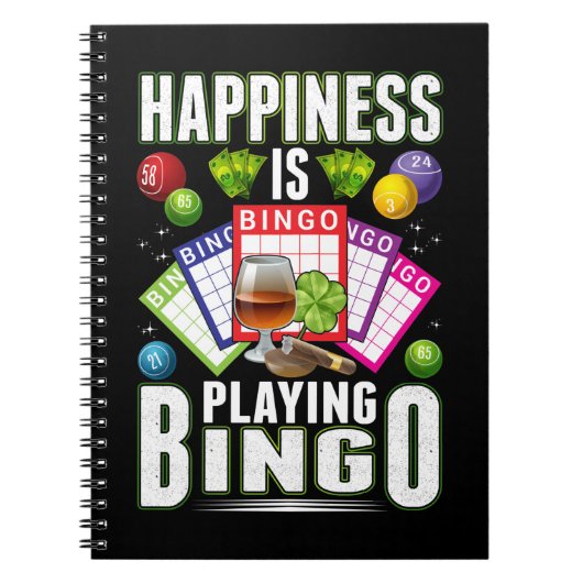 Happy Bingo Player Men Funny Bingo Notizblock (Vorderseite)