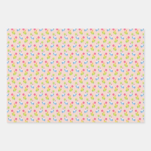 Happy Birbday Budgie Geschenkpapier Set (Vorderseite 2)