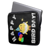Happy Bird Day Birthday Puff Laptopschutzhülle (Vorderseite Links)