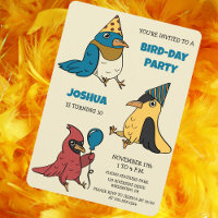 Happy Bird Day Cartoon Birds Thema Geburtstag