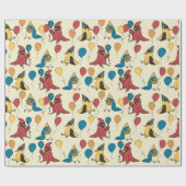 Happy Bird Day Cartoon Birds Thema Geburtstag Geschenkpapier (Flach)