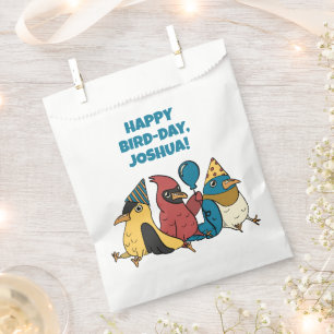 Happy Bird Day Cartoon Birds Thema Geburtstag Geschenktütchen